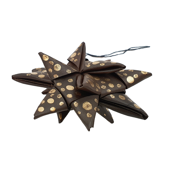 Star palmleaf set/3 dark/gold AN pouch