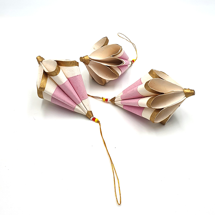 Cone folden dusty pink gold natural set/3