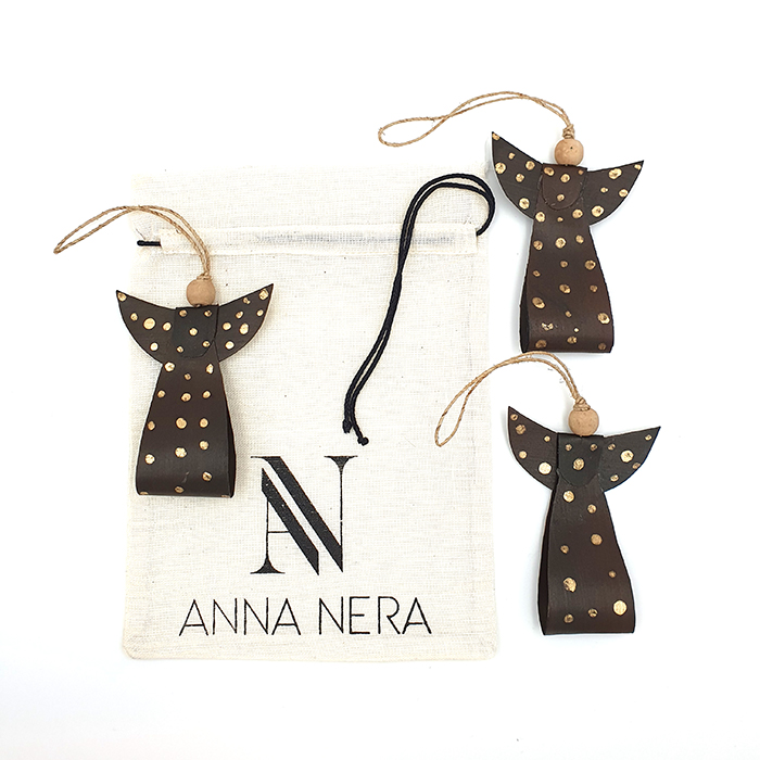 Angel ornament dark/gold AN pouch