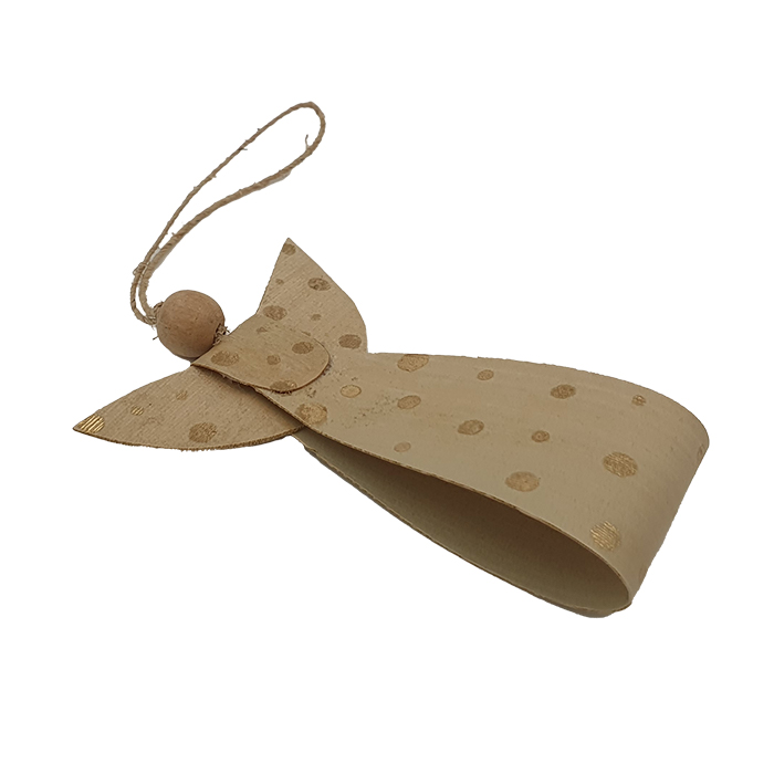 Angel ornament natural/gold AN pouch set/3