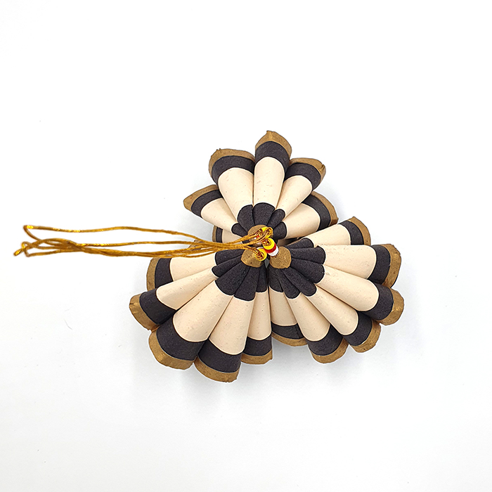 Cone folden black gold natural set/3